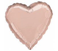 Сердце Розовое золото, фольгированный шар