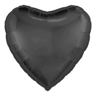 Сердце Графит, фольгированный шар