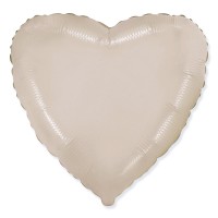 Сердце Кремовый / Satin crem, фольгированный шар