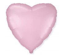 Сердце Розовый сатин / Satin pastel pink, фольгированный шар